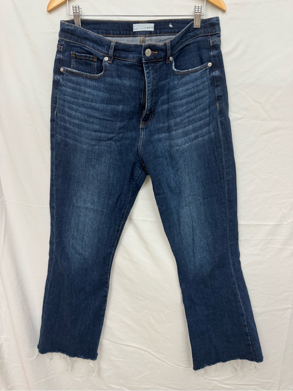 LOFT Dark Blue Kick Crop Jeans